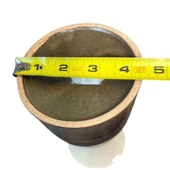 Stoneware Vase With Earthy Tones & Flared Rim Flowers Garden Art Outside Earthy - Picture 5 of 8